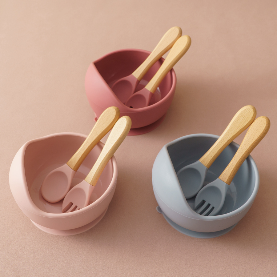 Baby Food Dispensing Spoon - 3 adet silikon bebek besleme kasesi