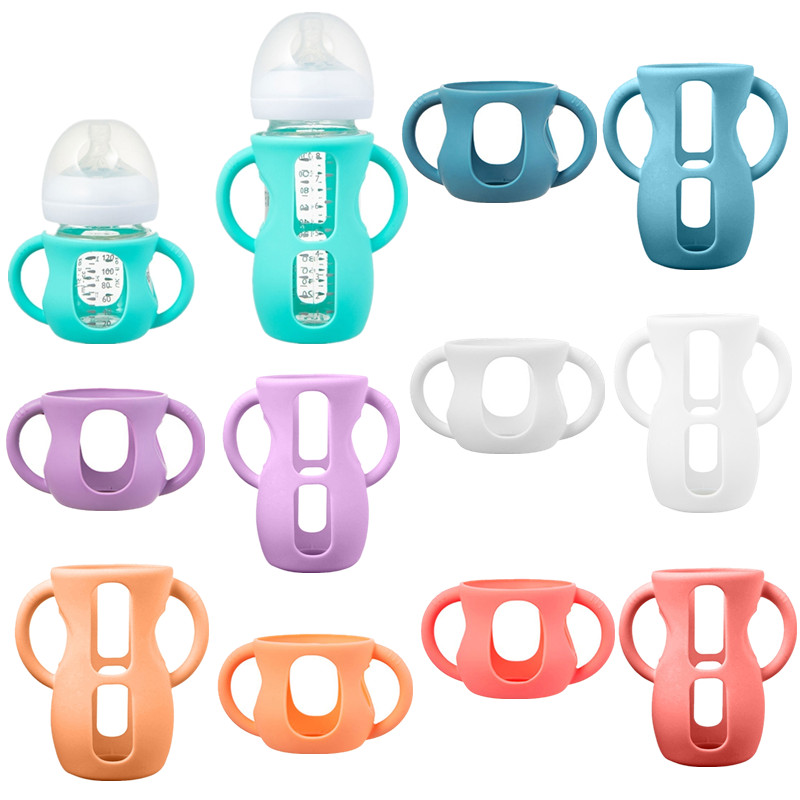 Baby Food Dispensing Spoon - BPA içermeyen silikon biberon tutucu koruyucu