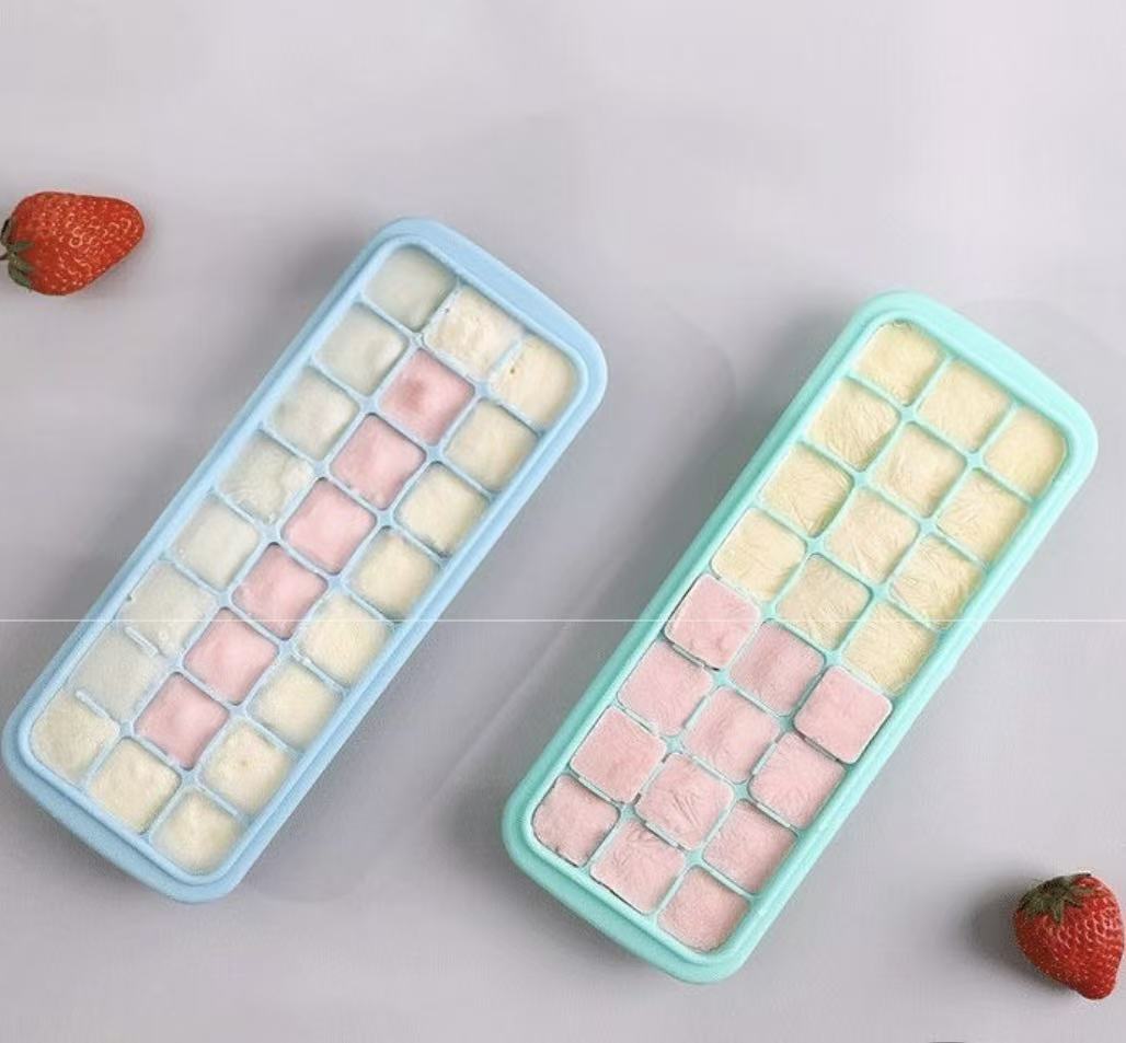 Baby Food Jelly - Kapaklı Silikon Buz Küpü Kalıbı 24