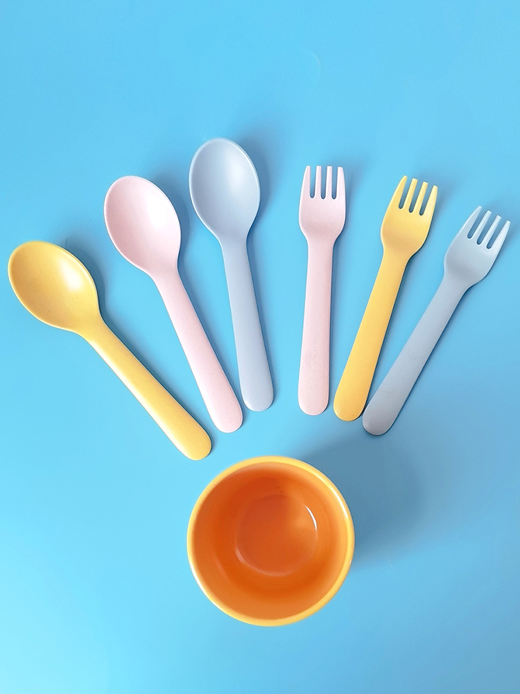 Baby Food Restaurant - Bambu Elyaf Çatal Kaşık Bebek Yardımcı