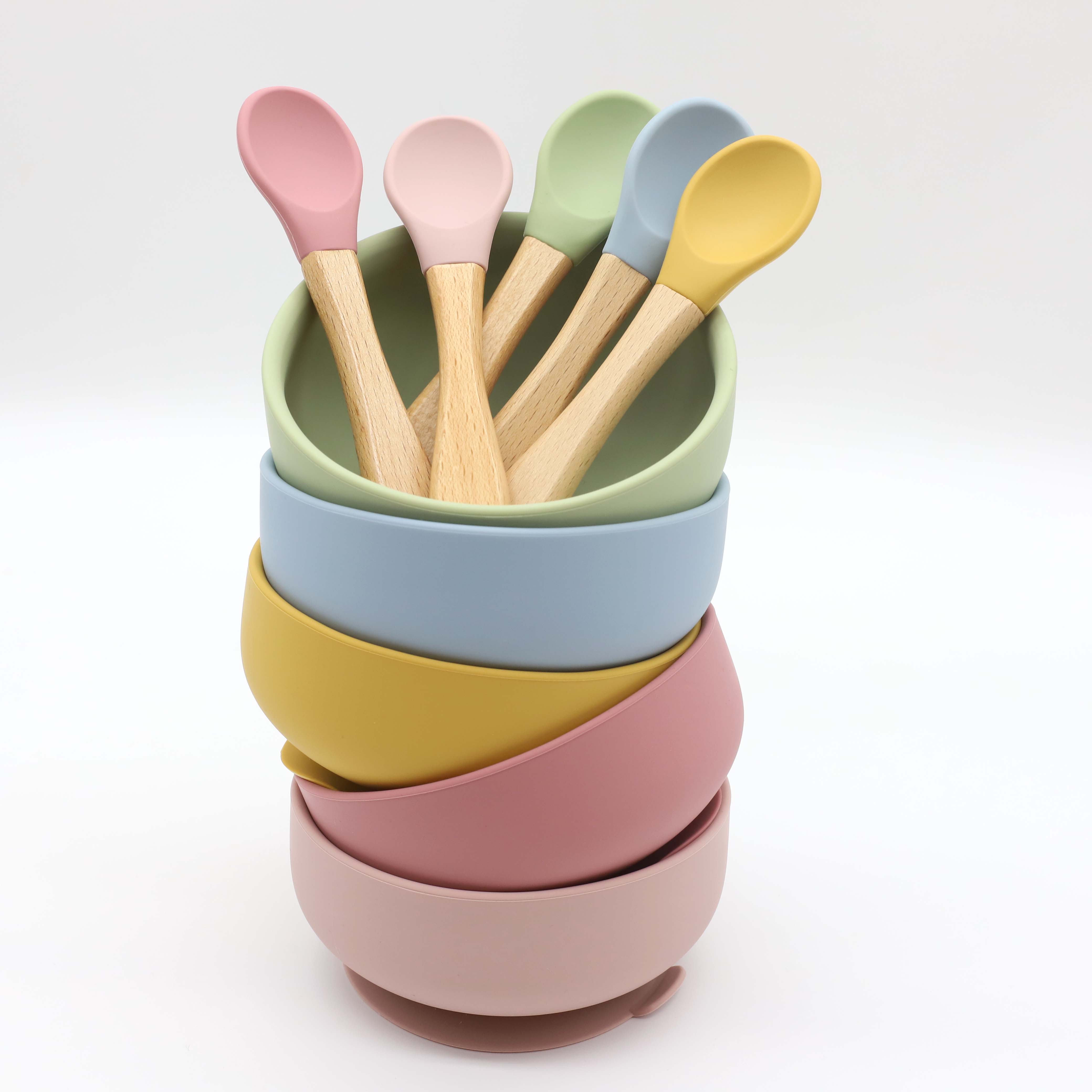 Vakumlu silikon kase, ahşap sa - Baby Food Dispensing Spoon incelemesi ve fiyatı